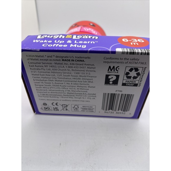 2 Pack Fisher-Price Laugh & Learn Wake Up & Learn Coffee Mug Brand New - Picture 6 of 9